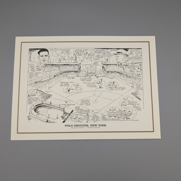 Other - 1990 Sporting News 15x11" Litho by Amadee Polo Grounds Mel Ott/Mcgraw